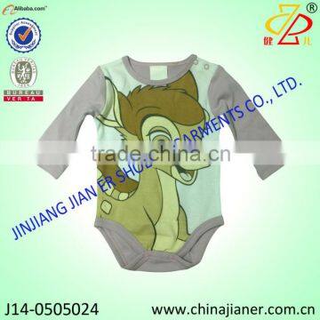 2015 new arrival hot sale long sleeve brand baby bodysuit for girl