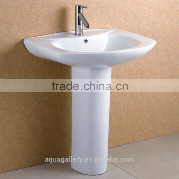 Bathroom Corner Pedestal Porcelain Sinks