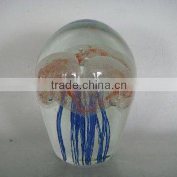 jellyfish glass paperweight ball shape