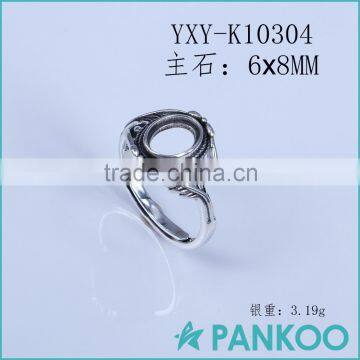 Wholesale Indian 925 Sterling Silver Ring Base Cheap Ring Findings With Antique Style