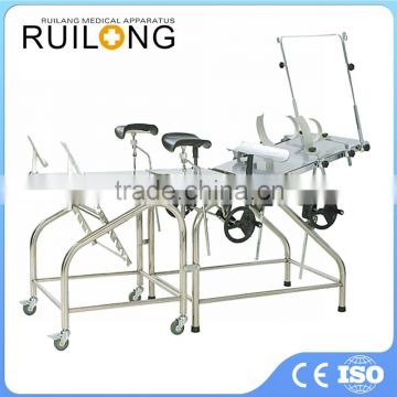 Top Grade Hospital Stainless Steel Manual Labor Delivery Beds