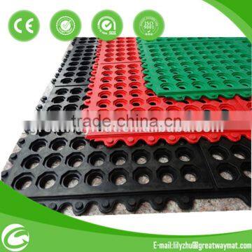 interlocking porous Raw material rubber kitchen mat with holes