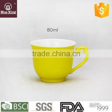 H11533 yellow glaze corundum porcelain promotional coffee mugs