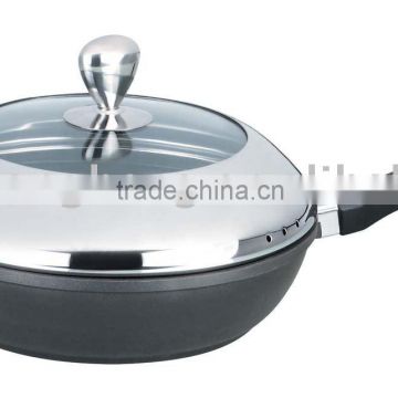 Die-cast aluminum nonstick saute pan