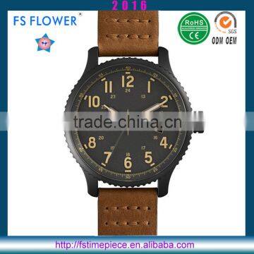 FS FLOWER - Black Watch Case Leather Belt Shenzhen Direct Manufacturer Reloj De Mujer