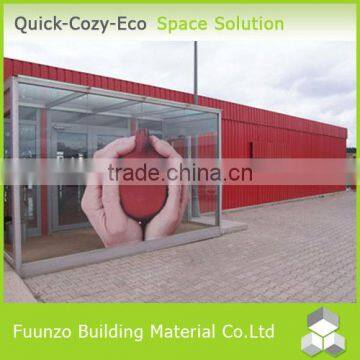 Decorative Glass Customized Fireproof Structure Prefabricated Shop