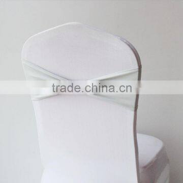 Hot Sale Wedding Decoration/Spandex Lycra Silver Chair Cover Band With Mesh Buckle/Rhinestone Buckle