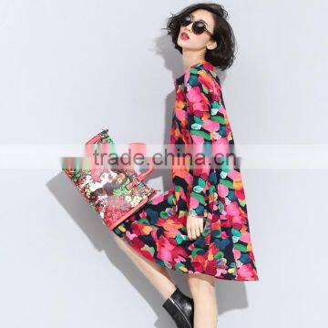 Wholesale fashion floral long sleeve dresses for women knited dress plus size cocktail evening xxx xxx