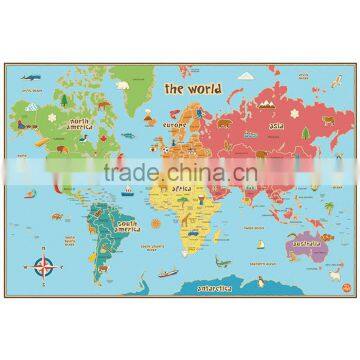 Colorful Large decal world map wall stickers