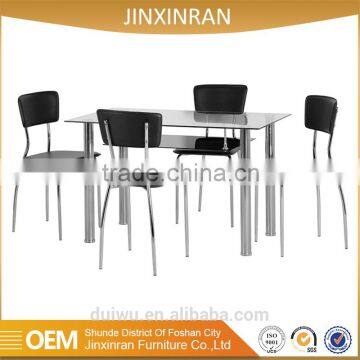 Foshan wholesale modern stainless steel legs rectangle mirror dining table