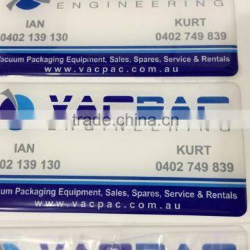 custom engineering nameplate, PU transparent dome nameplate