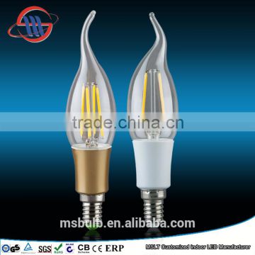 Hot sale 2w 3.5w 4w C35 led filament bulbs manufacture E14 led bulb