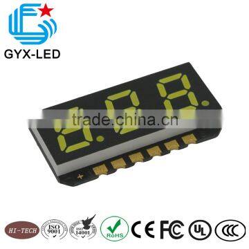 High brightness good reliability 3 digit seven segment SMD LED display