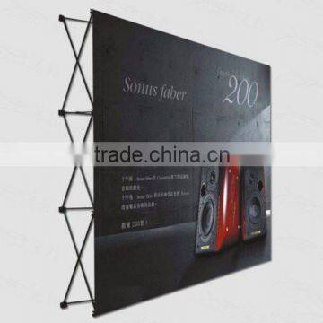 portable folding spring pop up backdrop stand, aluminum pop up display wall