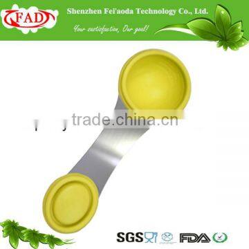 Customized silicone measuring spoon with stainless steel handle