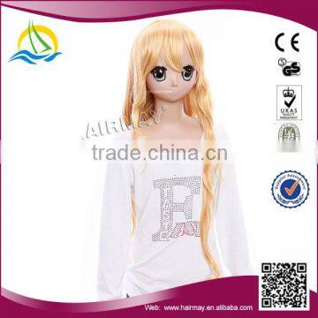 Factory price Japanese Synthetic yellow anime wig