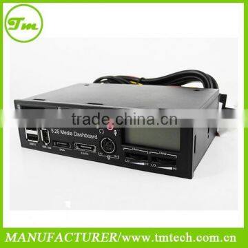 New Front Panel PCI-E to USB 2.0 eSATA SATA card reader 5.25" Media Dashboard