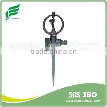 Metal butterly sprinkler for irrigation with spike