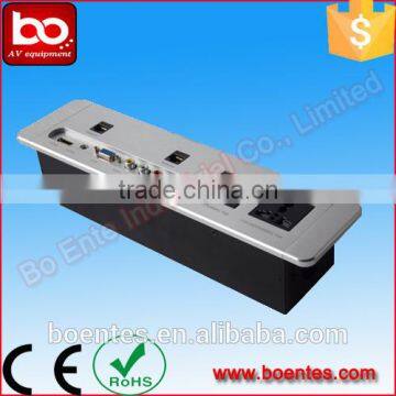 Wall Mounted Silver Hotel Media Hub Socket/Hotel Media Jack With Audio/Video/HDMI/VGA