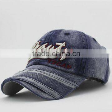 Custom High quality wash water baseball cap with 3d embroidery logo on front panel flat embroidery logo on back panel