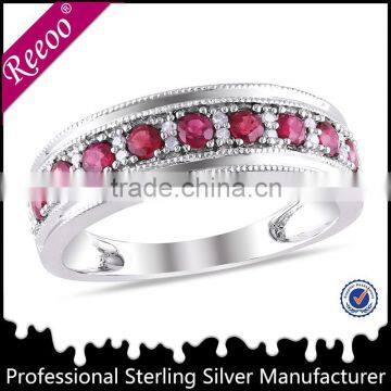 Vitage bijouterie crown design ruby ring, 925 silver ring