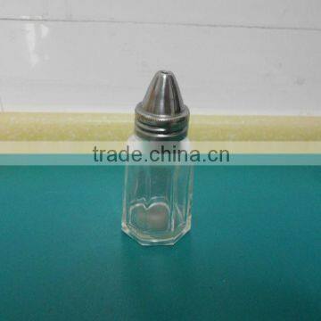 glass salt and pepper shaker bottle with cap