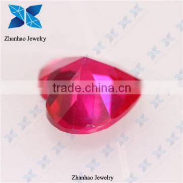 Man-made heart synthetic genuine ruby rough stone for jewelry