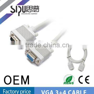 SIPU High Speed Vga 3+4 Cable for Computer Best Price M/M Vga Cable Wholesale Cable Vga to Vga