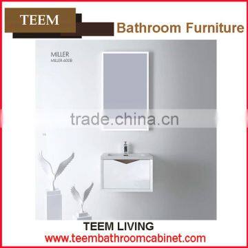 White Color Bathroom Cabinet With Mirror Wall Mounted Wood Bathroom Cabinet