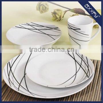 Coupe Shape 16pcs Latest Dinner Set With Popular Design