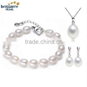 2016 new natural freshwater pearl silver pendants earrings and bracelets for women gift