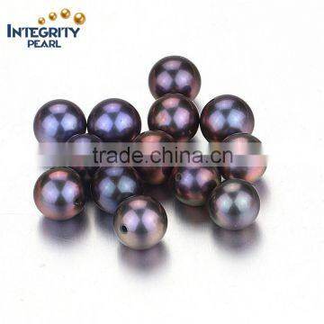 Size 6-6.5mm AAA loose pearl peacock black color cultured pearl beads