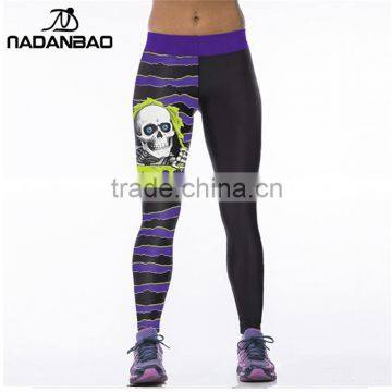 Wholesale Women Leggings Skull Fitness Leggins High Elastic Sports Pants