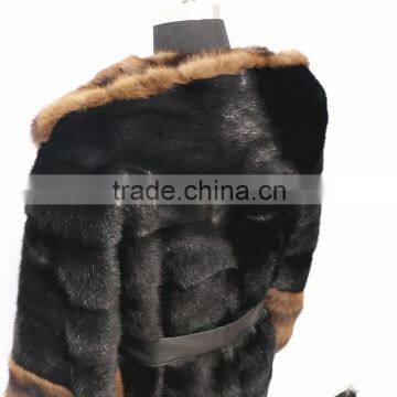 2016 New Factory Grey Natural Long Mink Fur Coat for Fashion Women photo-6