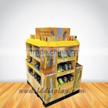 Custom cardboard stationery display rack for department and grocery store