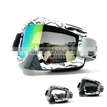 Factory sale goggle steampunk riding goggles Ski goggles motorcycle 3 lens