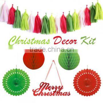 YiWu Wholesale Hanging Decorations tissue Christmas Decor Kit Honeycomb Decoration