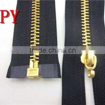 5# plated golden metal zipper