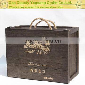 Pine Wood Wine Bottle Shipping Boxes