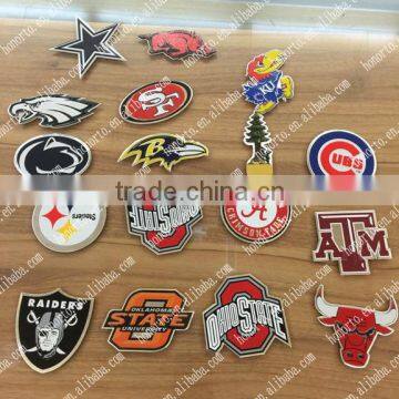 3d custom die cut self adhesive embossed metal sticker