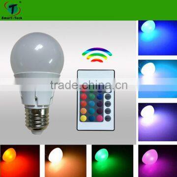 Ir remote control dimmable smart rgbw led light bulbs with Color Changing Light lamp
