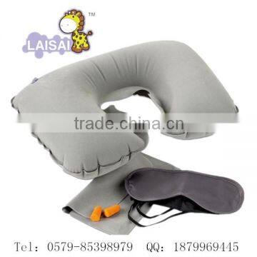 Wholesale folding inflatable PVC travel car neck pillow cushion