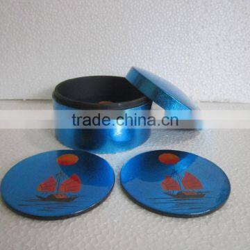 Multicolor round lacquer coasters with high quality in Vietnam