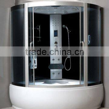 Black Painted Back Glass Self-Cleaning Glass Shower Cabin