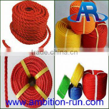 3 strand twisted polypropylene rope / 1 inch pp nylon rope / danline pp rope colorful