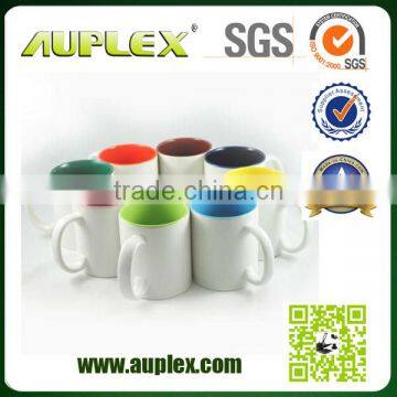 11oz whtie inner color handle sublimation coated mug