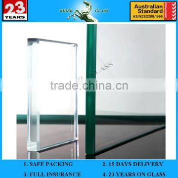 10mm clear float glass with AS/NZS 2208