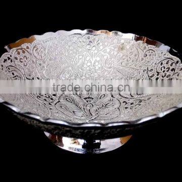New Design silver plated brass bowl for home decoration, wedding gift and return gift