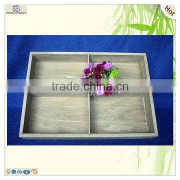 Antique Feature Horticultural Decoration Paulownia Wooden Plate Tray photo-3