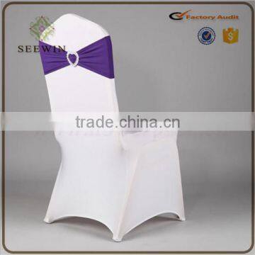 2016 Wholesale Spandex Chair Cover Bands With heart Buckle Spandex Chair Sash for wedding